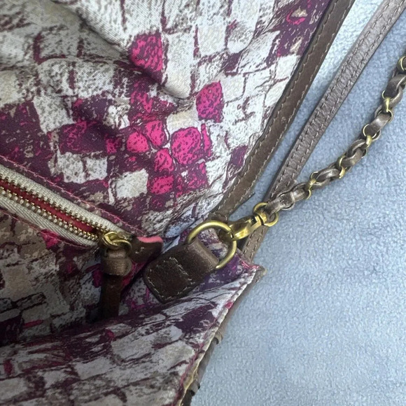 Elliott Lucca Cordoba Brown Leather Crossbody Purse Envelope Clutch Turn Lock - Picture 10 of 10